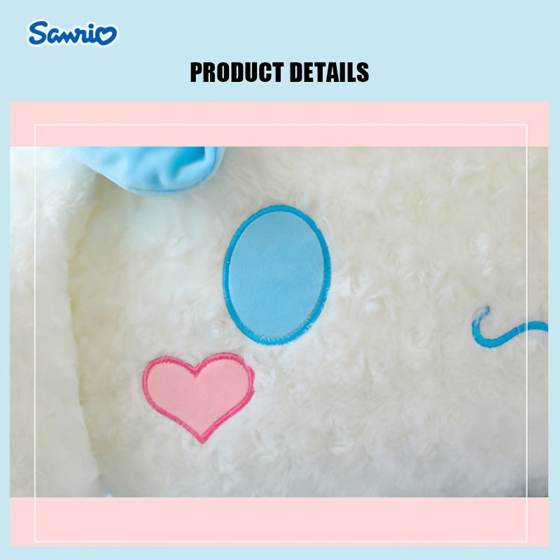 Pour l'oreiller en peluche for cinnamoroll - Coussin de chien de dessin animé mignon avec nœud bleu et yeux de cœur, tissu blanc doux, parfait pour la décoration de la chambre et du salon, cadeau idéal pour un couple ou les vacances, oreiller mignon