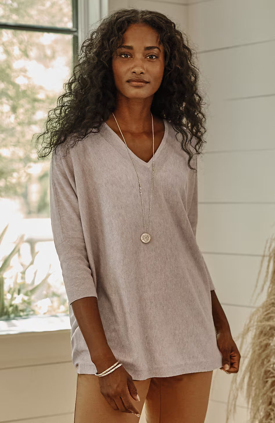 Pure Jill Oversized V-Neck Sweater
