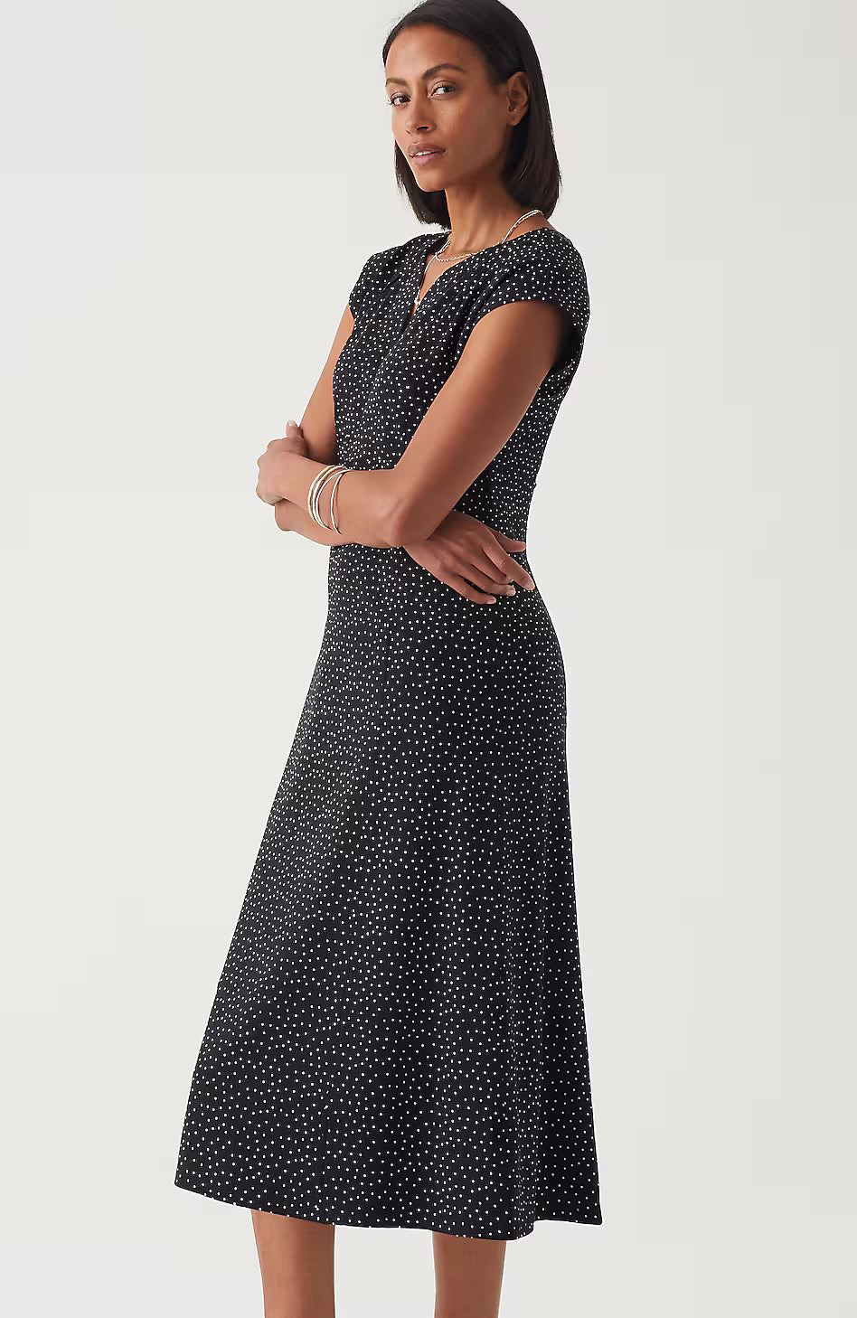Wearever Seamed Split-Neck Dress