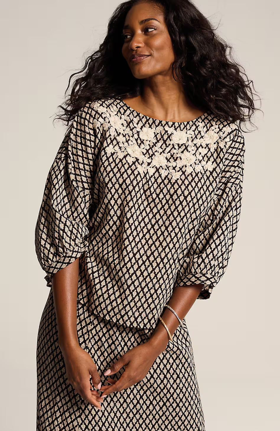 Pure Jill Hand-Embroidered Top