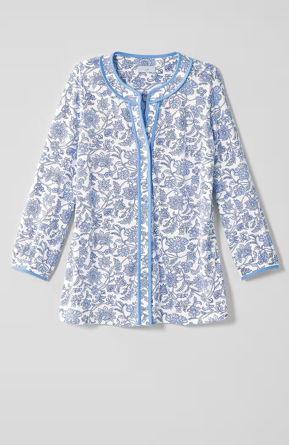 Printed Piped Knit Top