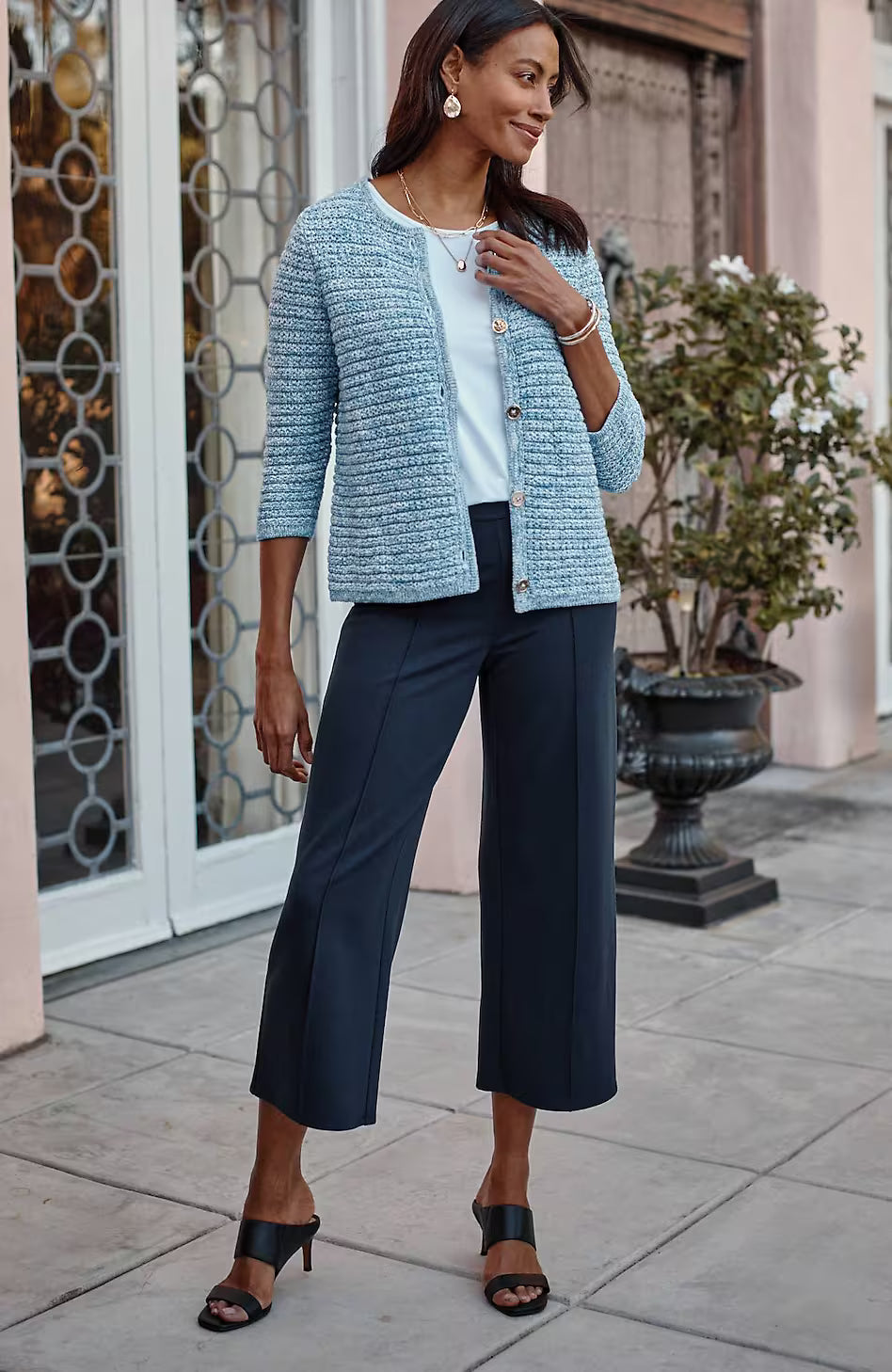 Wearever Double-Face Jersey Pintucked Crops