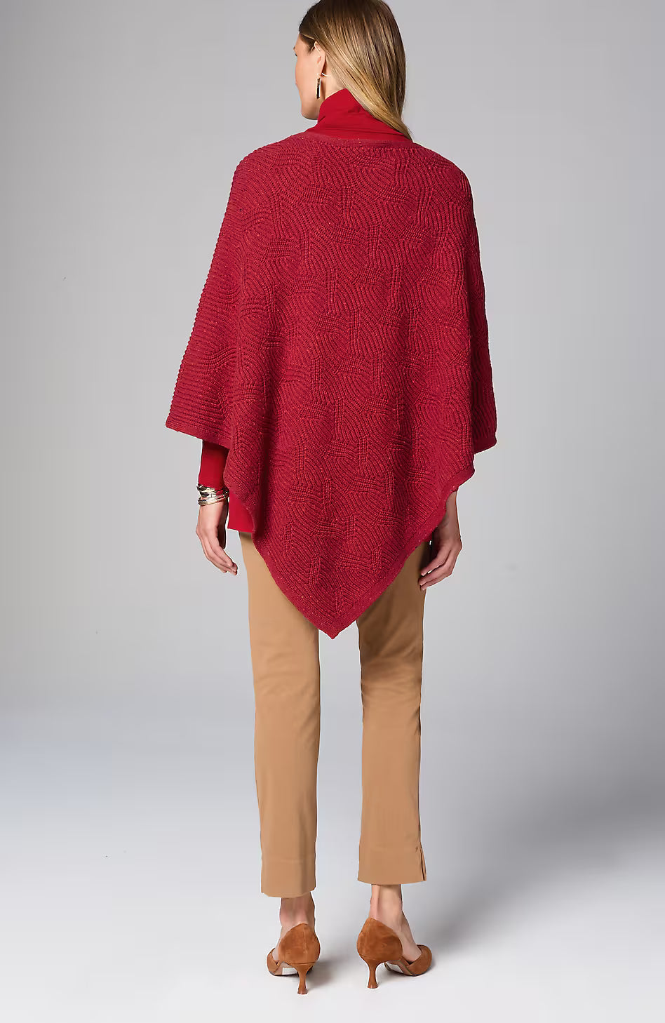 Asymmetric Knit Poncho