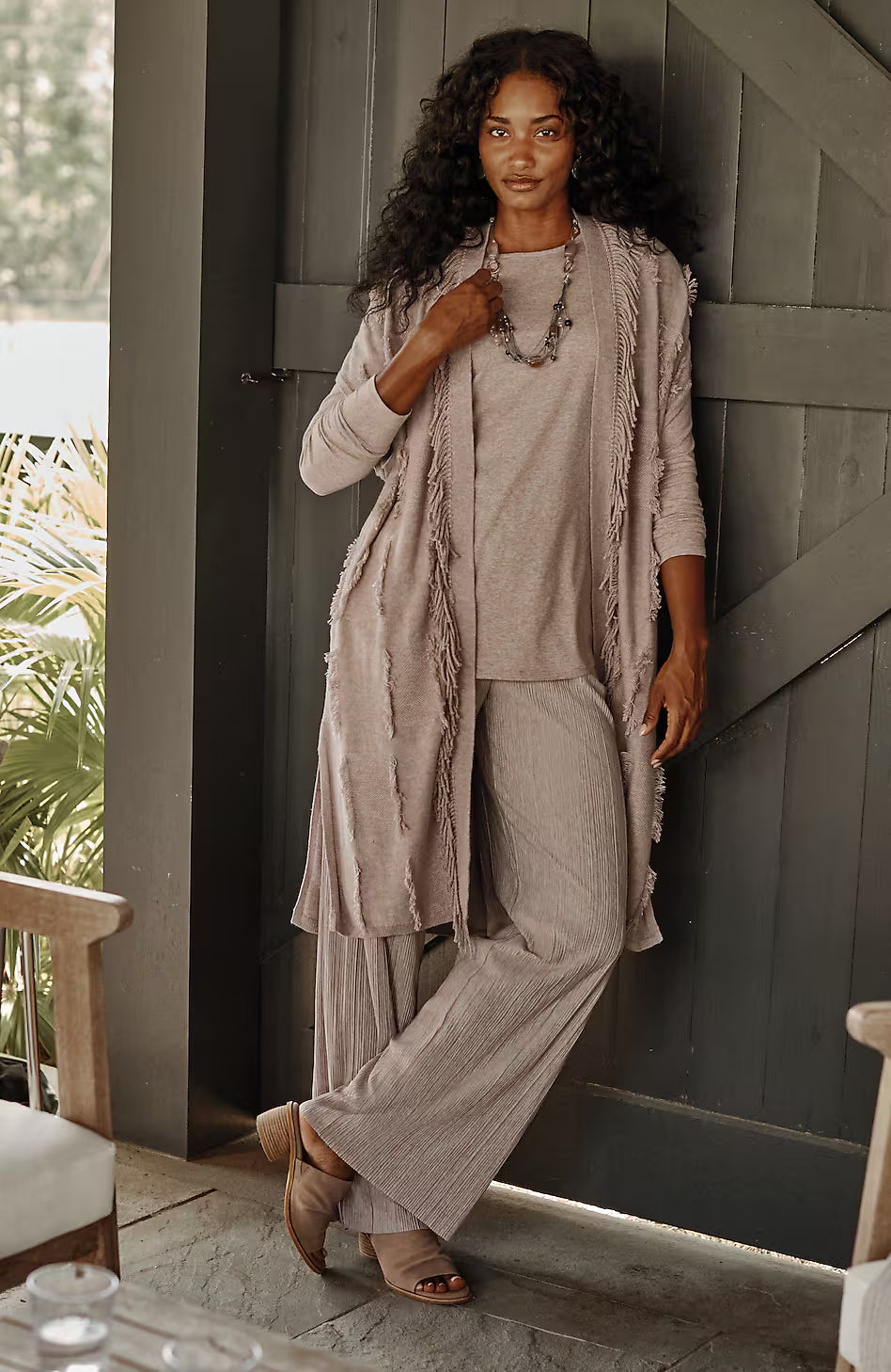Pure Jill Pleated Wide-Leg Pants