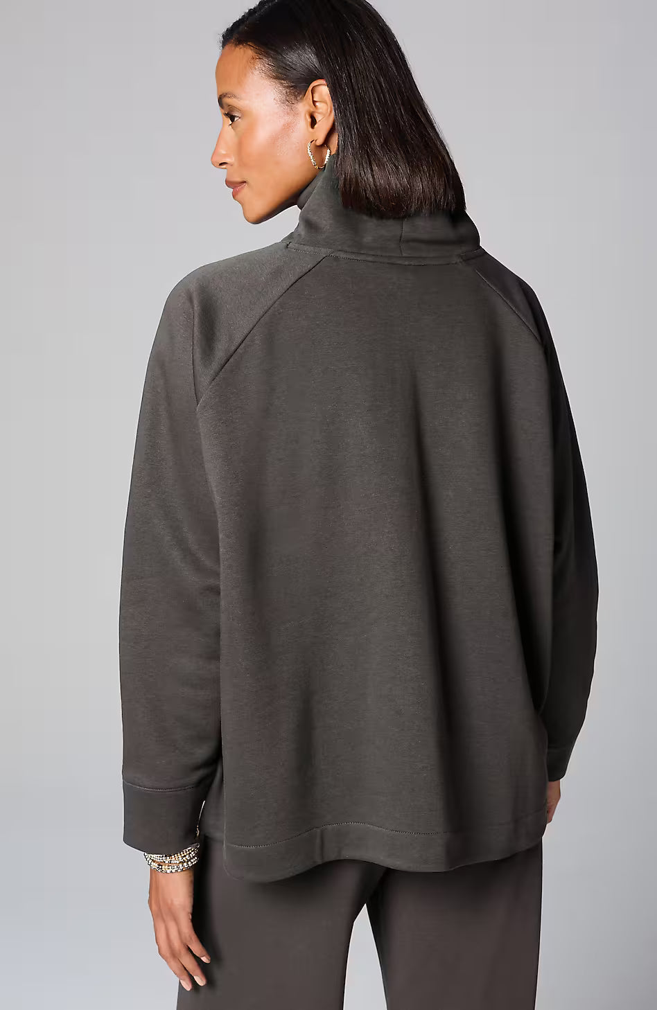 Pure Jill Fleece Stepped-Hem Top