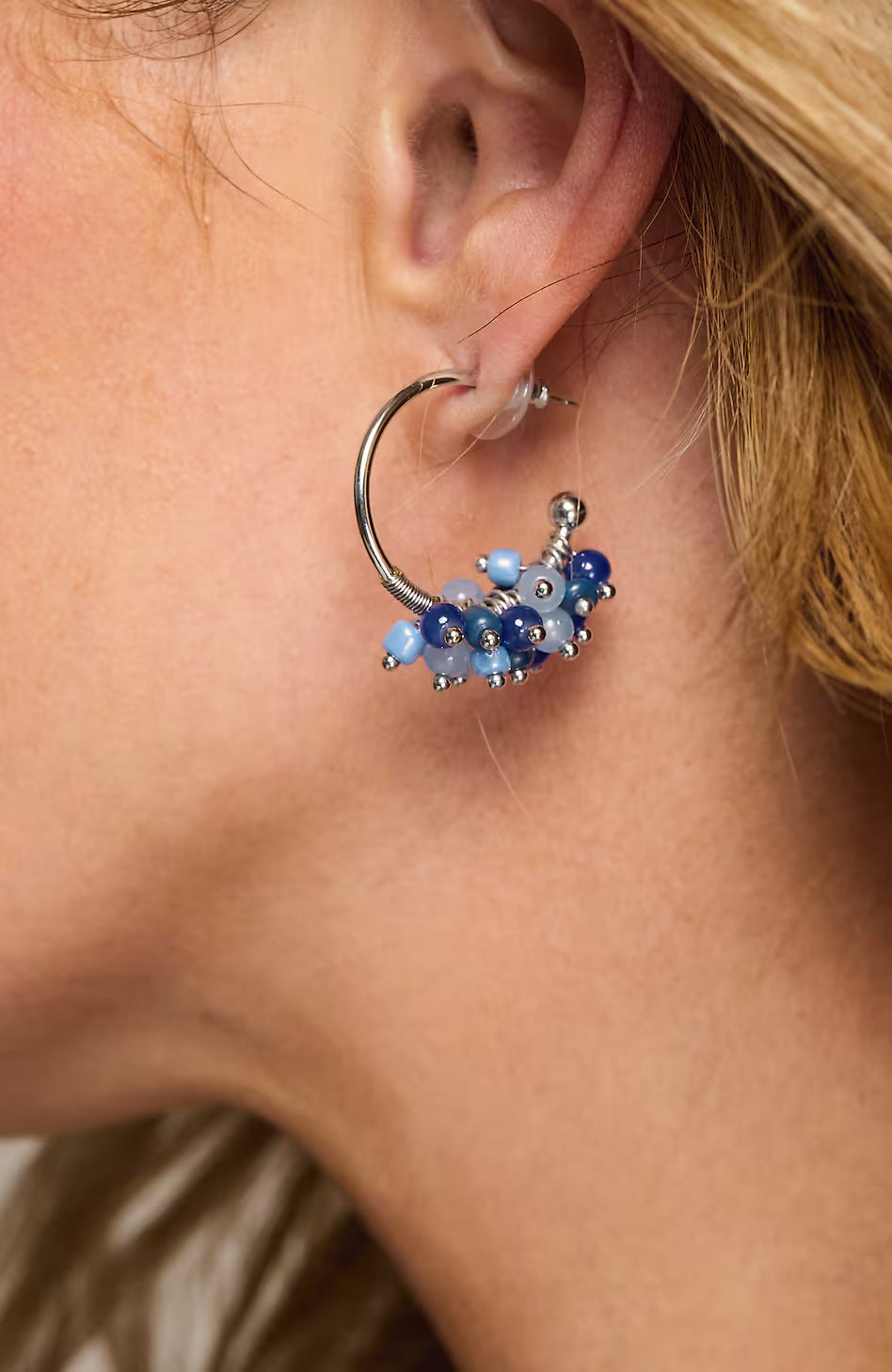 Beaded Cluster Hoops