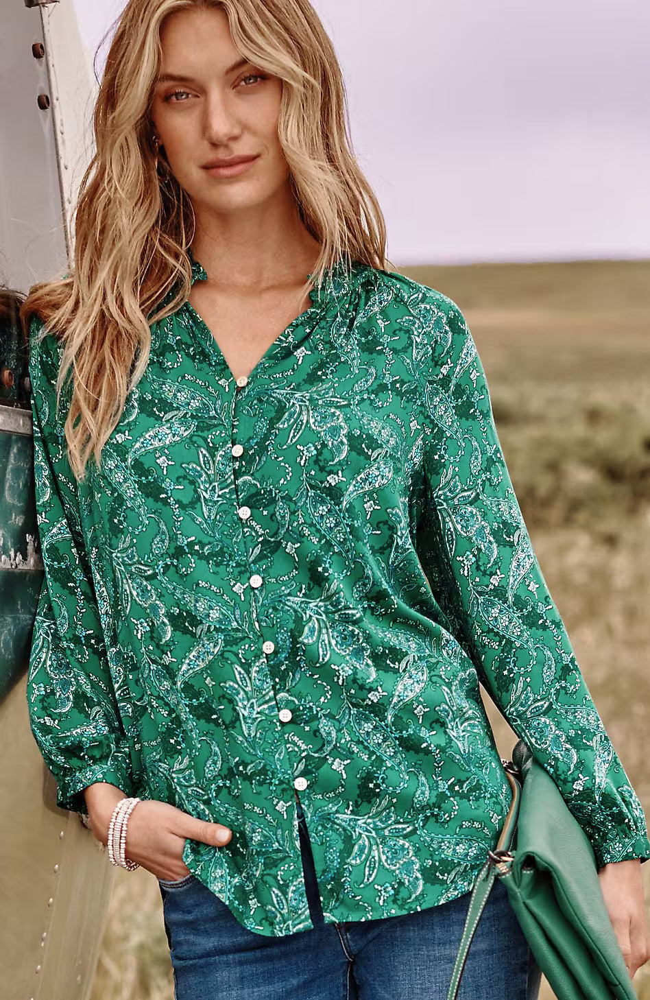 Ruffled Satin Top