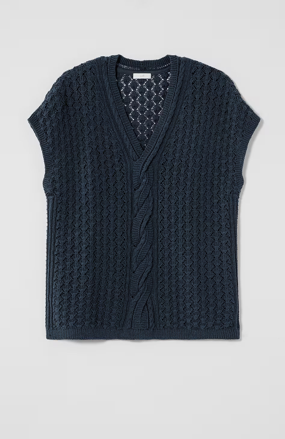 Cable-Knit Short-Sleeve Pullover