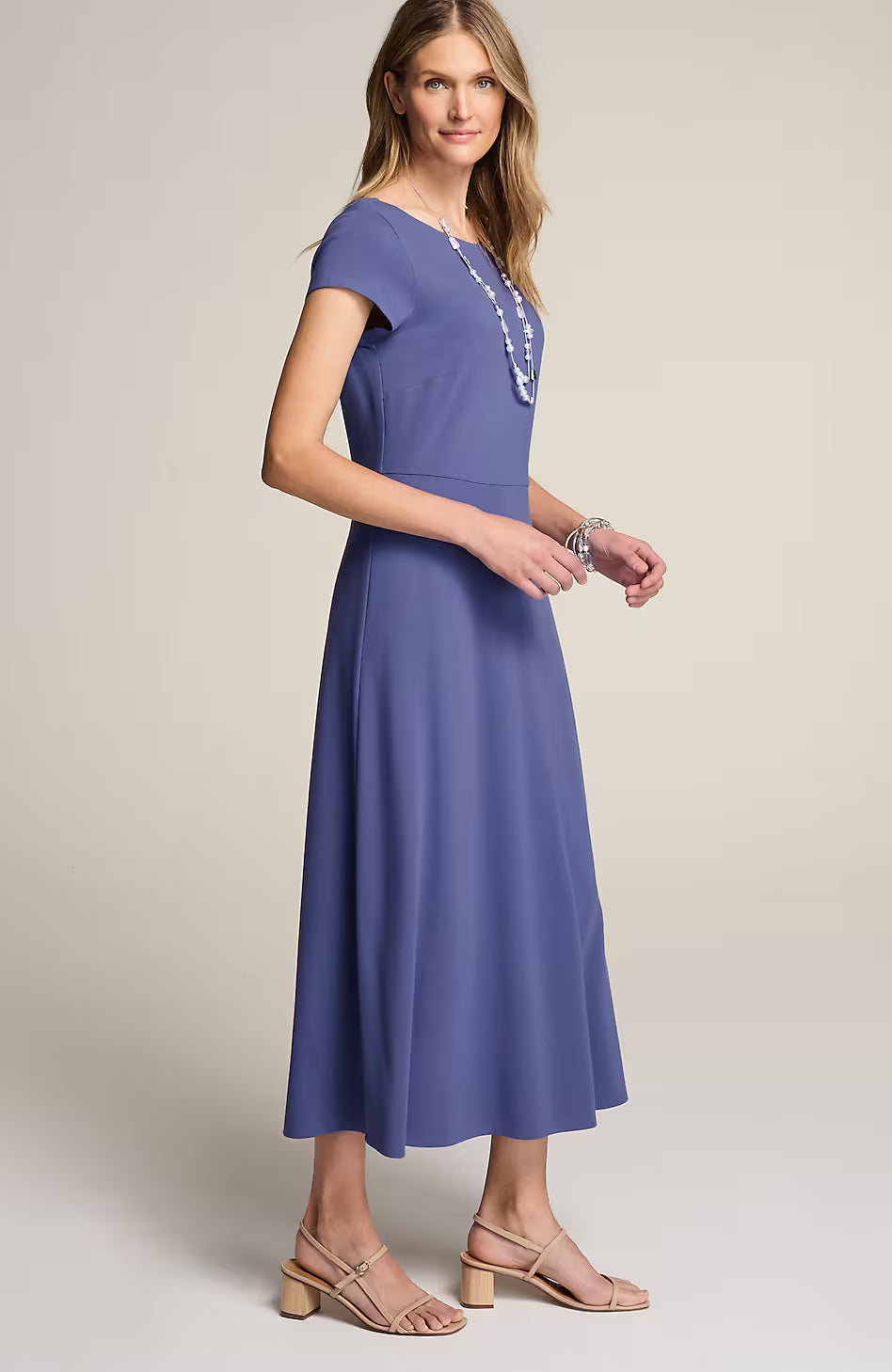 Wearever Double-Face Jersey Boat-Neck Dress