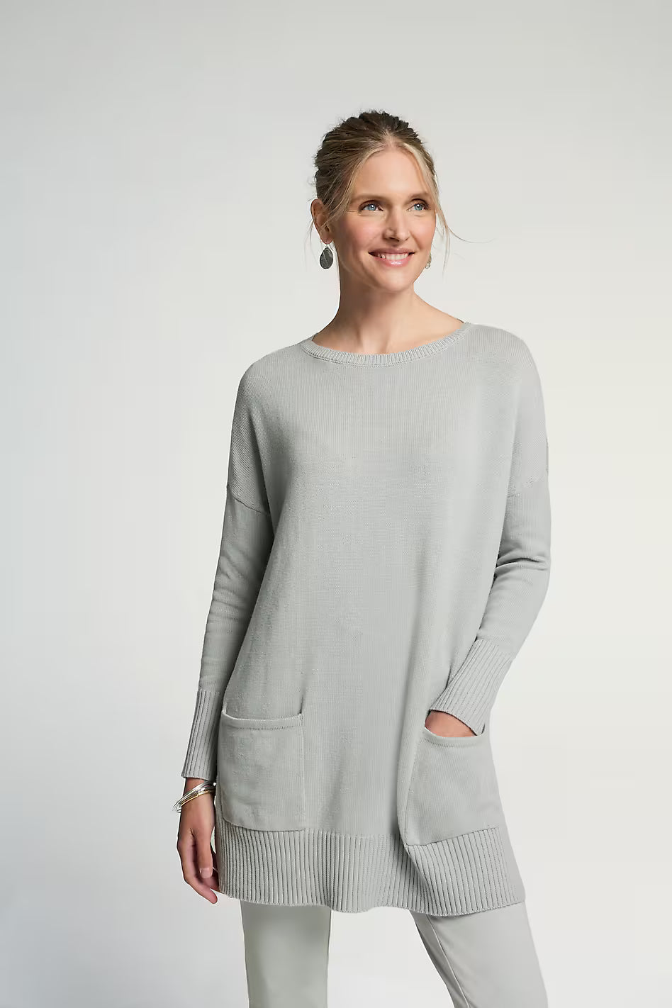 Pure Jill Patch-Pocket Sweater Tunic