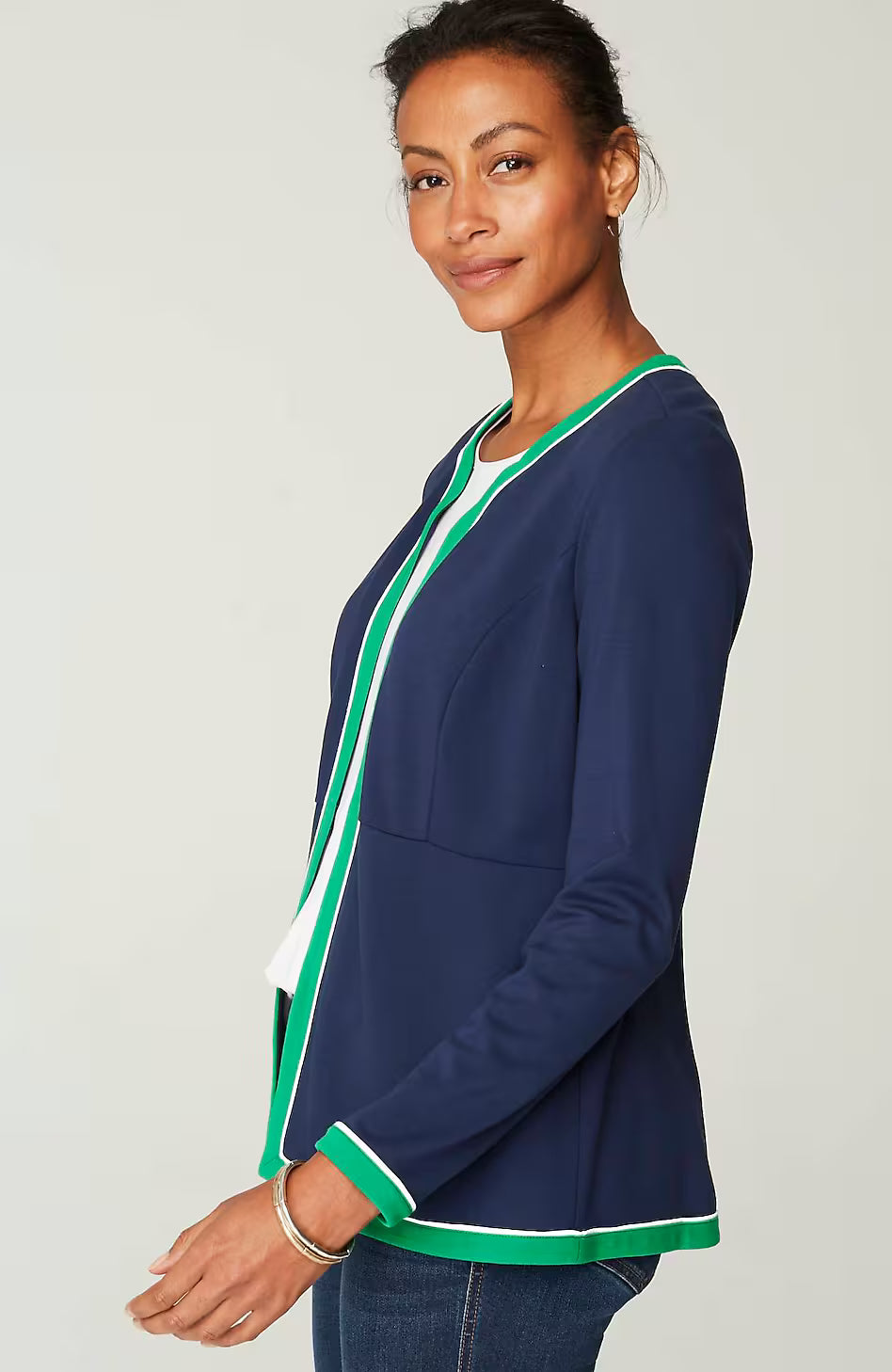 Wearever Double-Face Jersey Contrast-Trim Jacket
