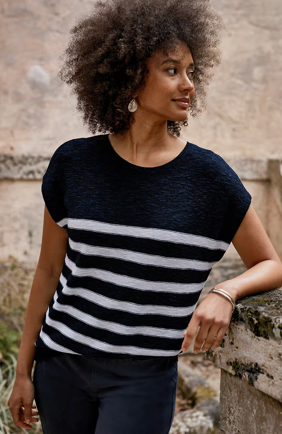 Wearever Textured Cap-Sleeve Sweater