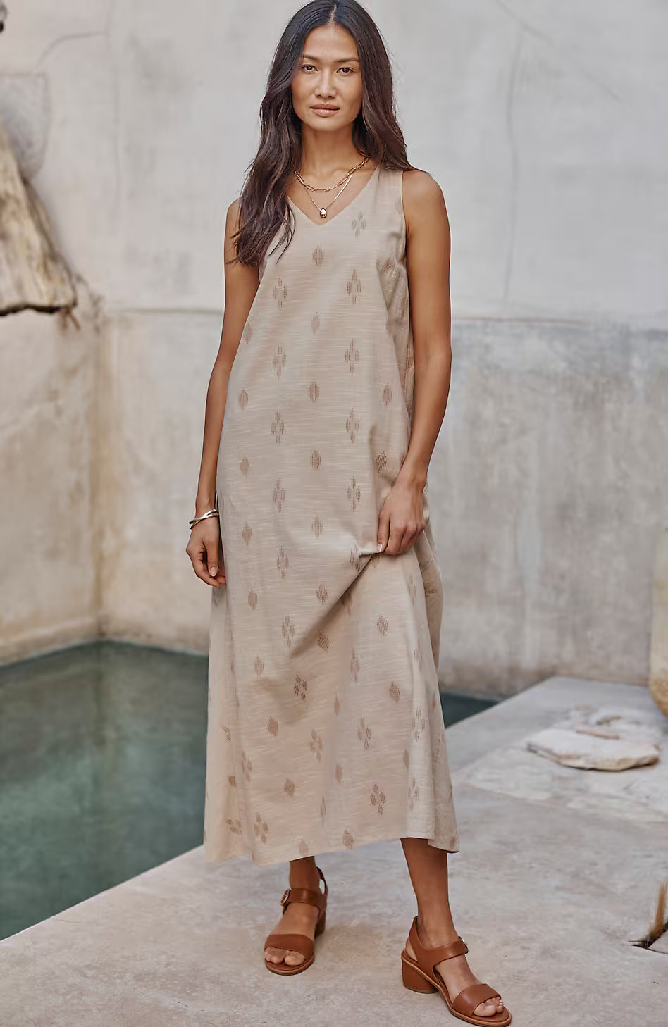 Pure Jill Dobby-Textured Tank Dress