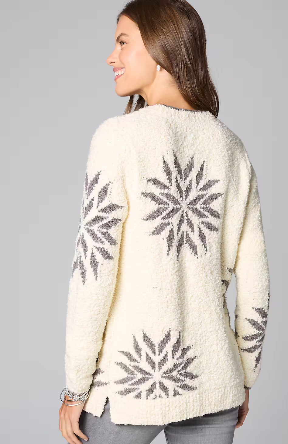 Intarsia Snowflake Sweater