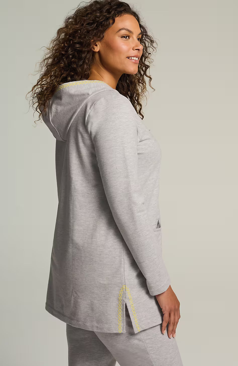 Fit Elevate Terry Embroidered Hooded Tunic