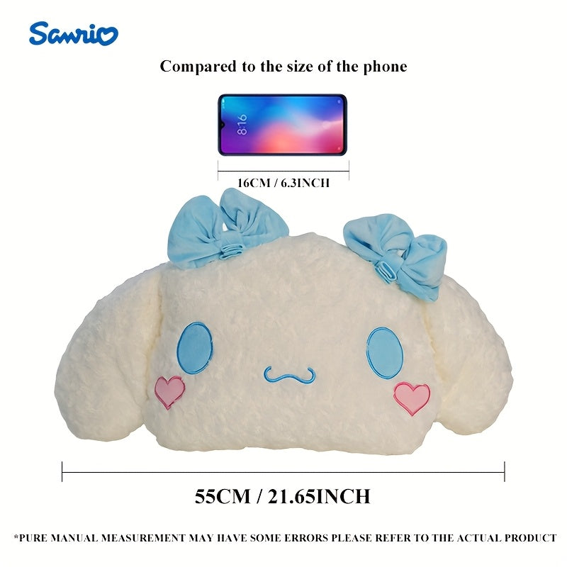 Pour l'oreiller en peluche for cinnamoroll - Coussin de chien de dessin animé mignon avec nœud bleu et yeux de cœur, tissu blanc doux, parfait pour la décoration de la chambre et du salon, cadeau idéal pour un couple ou les vacances, oreiller mignon