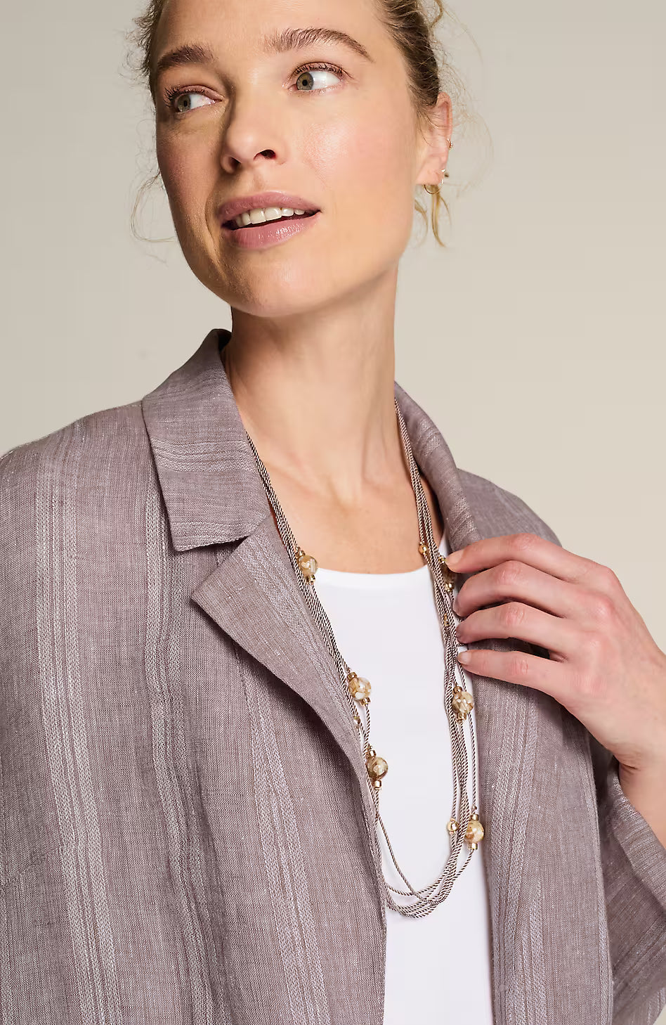 Pure Jill Linen Striped Duster Jacket
