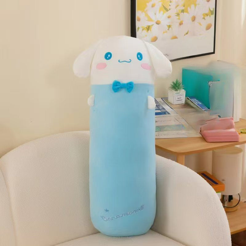 Oreiller en Peluche Cylindrique Mignon de Sanrio, Grand Coussin Douillet pour Chambre à Coucher, Oreiller Décoratif Adapté au Bureau et au Repos à la Maison