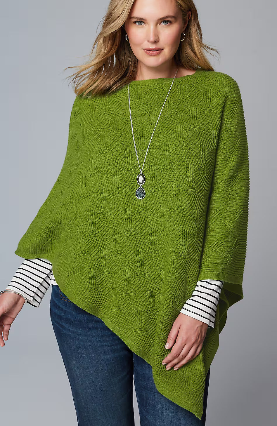 Asymmetric Knit Poncho