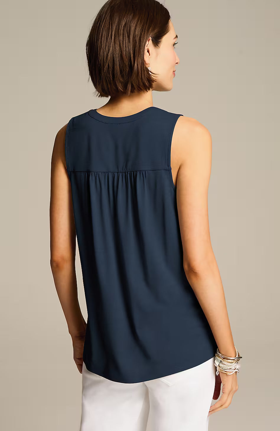 Wearever Slub-Knit Split-Neck Tank
