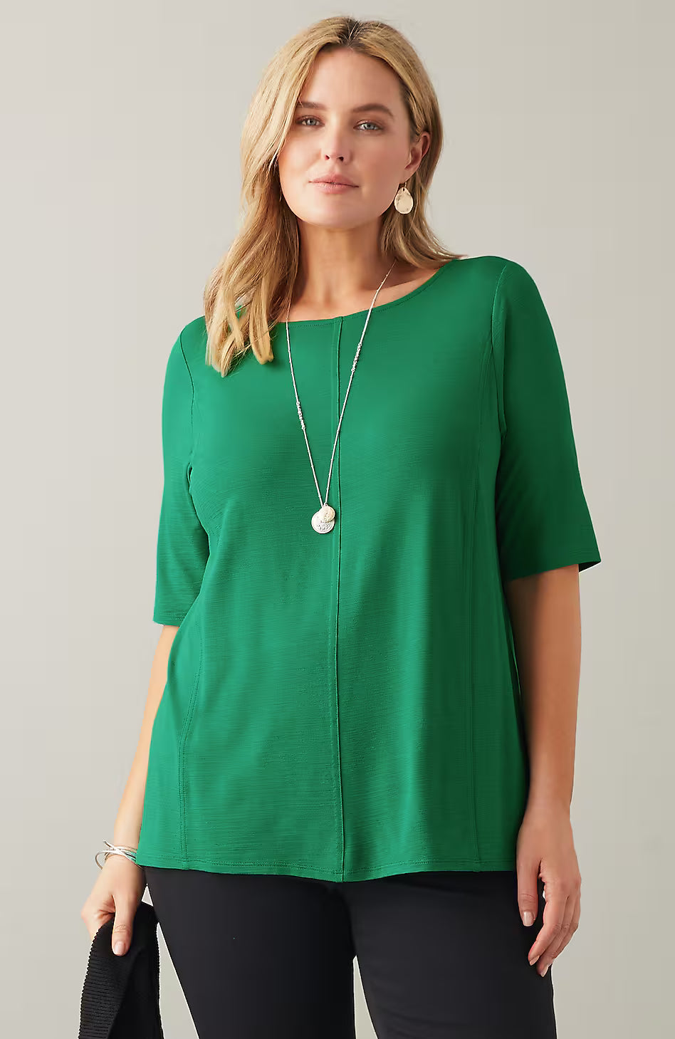 Wearever Slub-Knit Elliptical-Hem Top