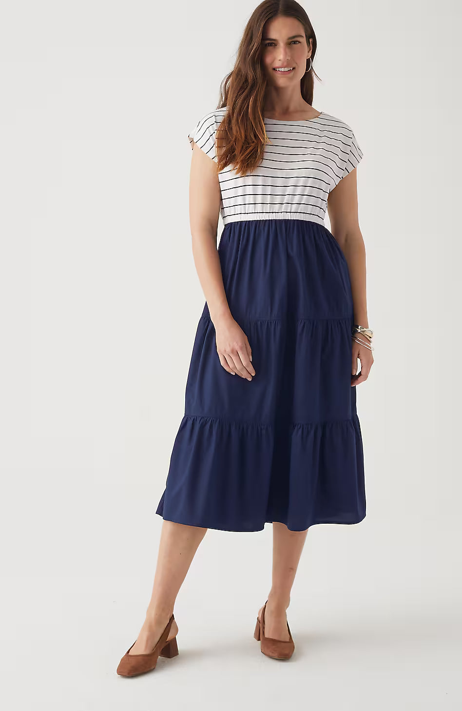 Mixed-Media A-Line Dress
