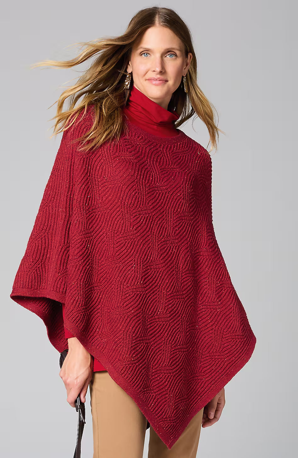 Asymmetric Knit Poncho