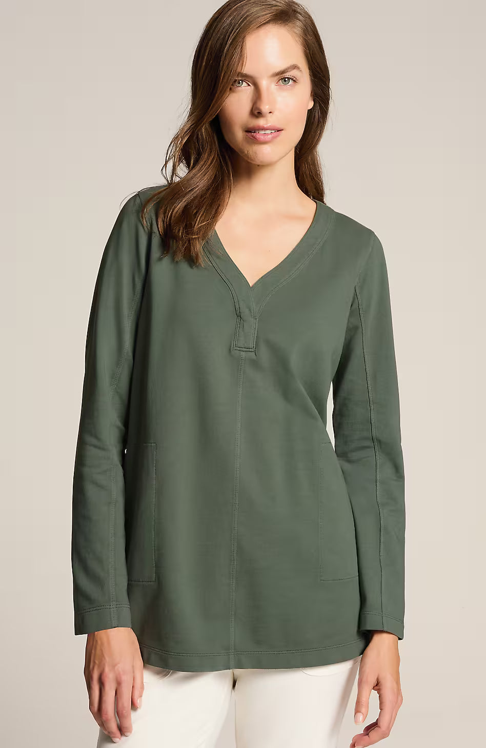 Fit French Terry V-Neck Tunic