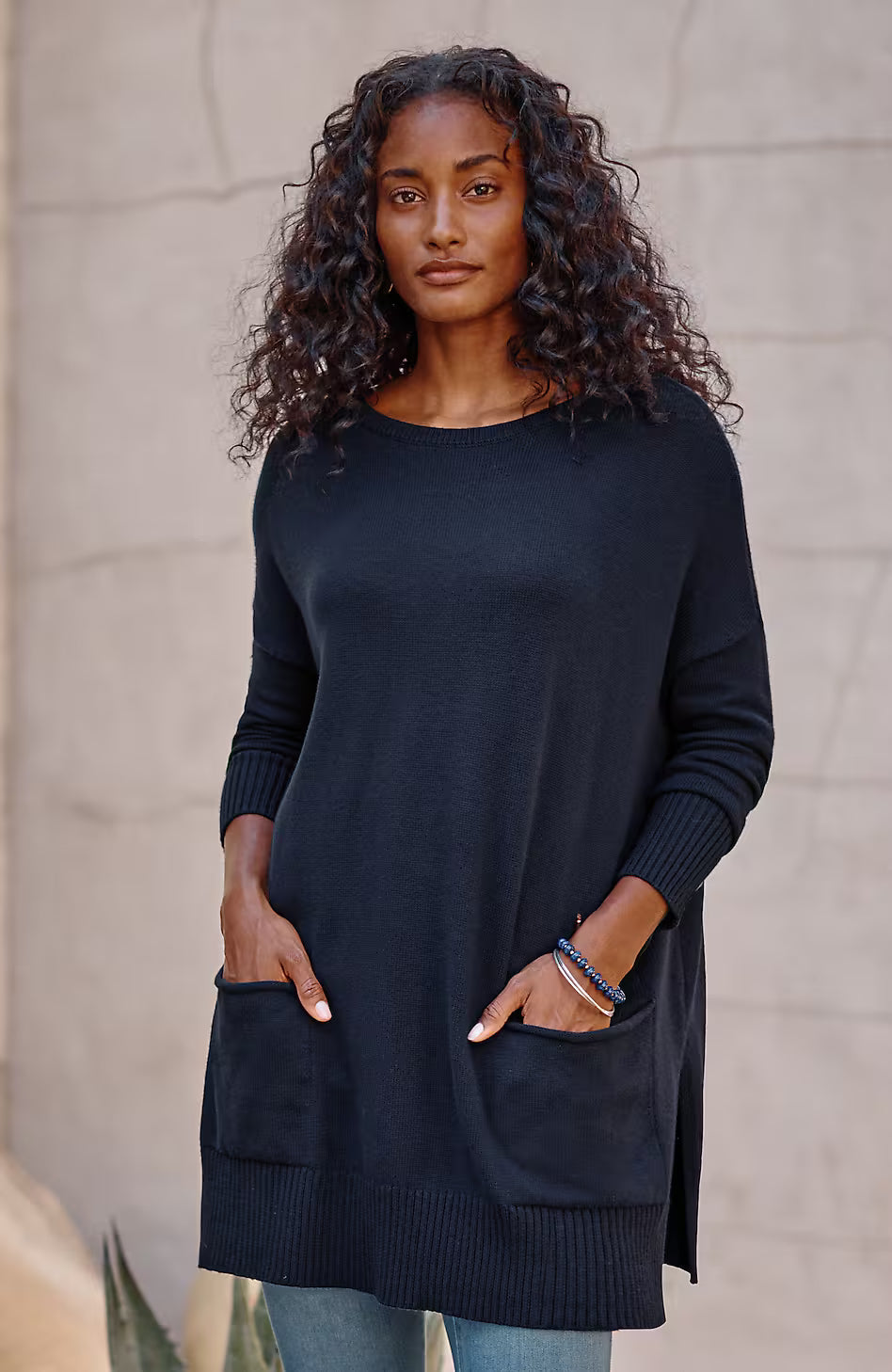 Pure Jill Patch-Pocket Sweater Tunic