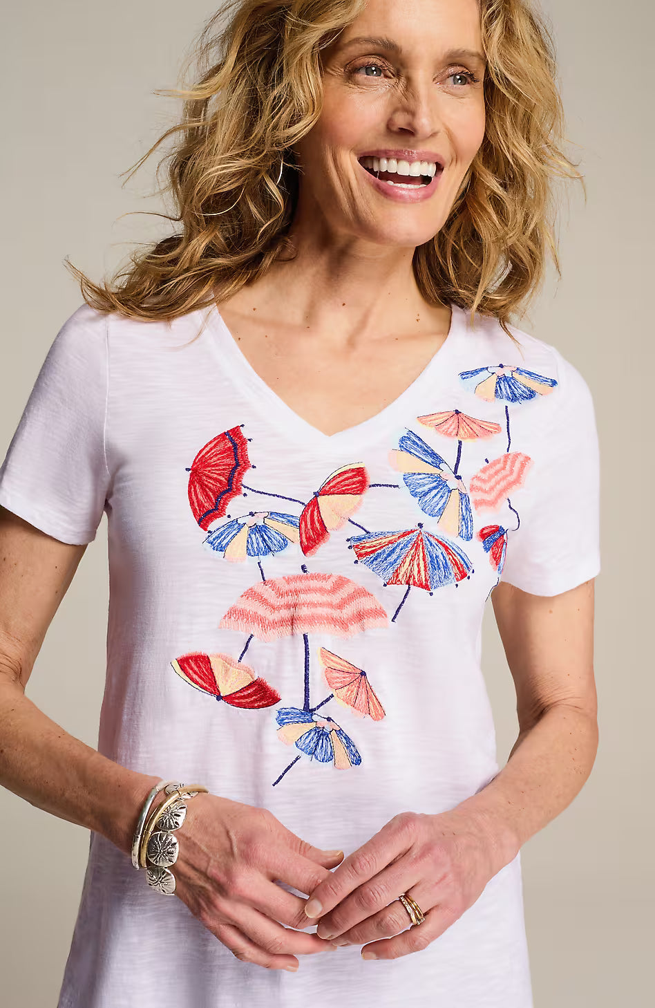 Umbrella-Embroidered Tee