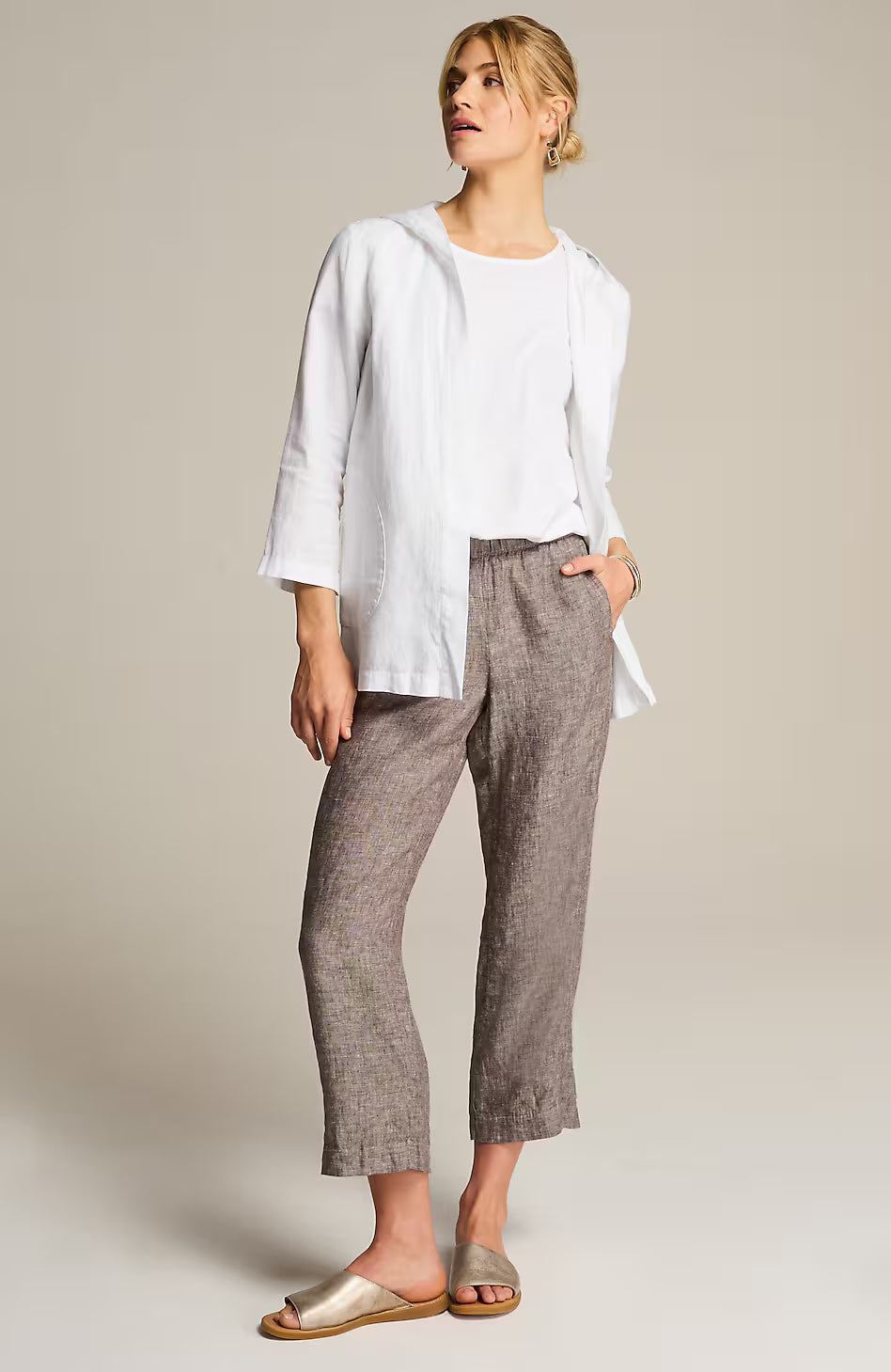 Pure Jill Linen Hooded Jacket