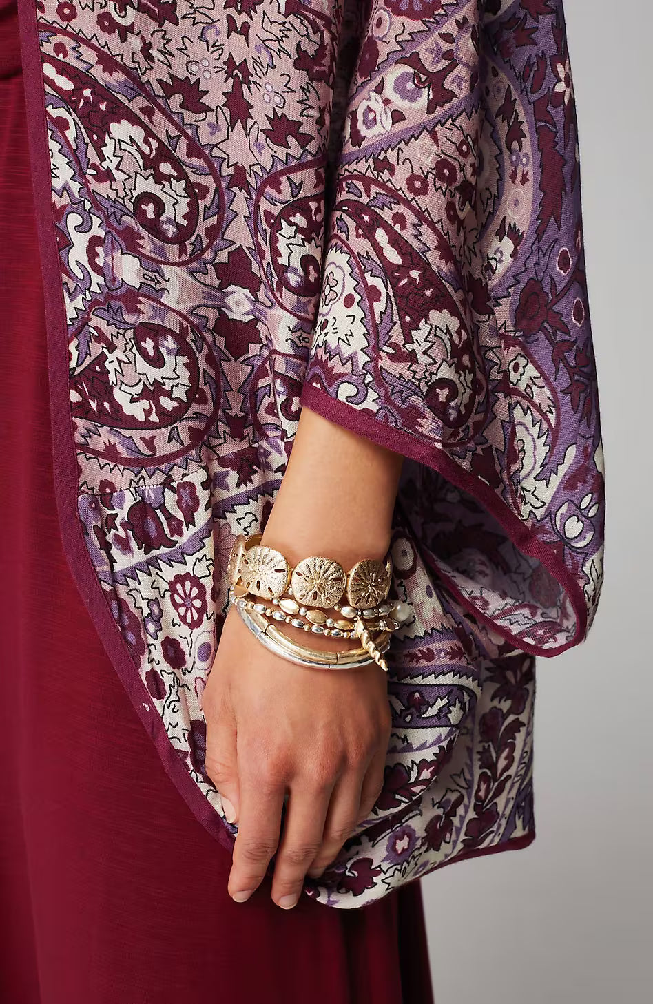 Paisley-Printed Shrug