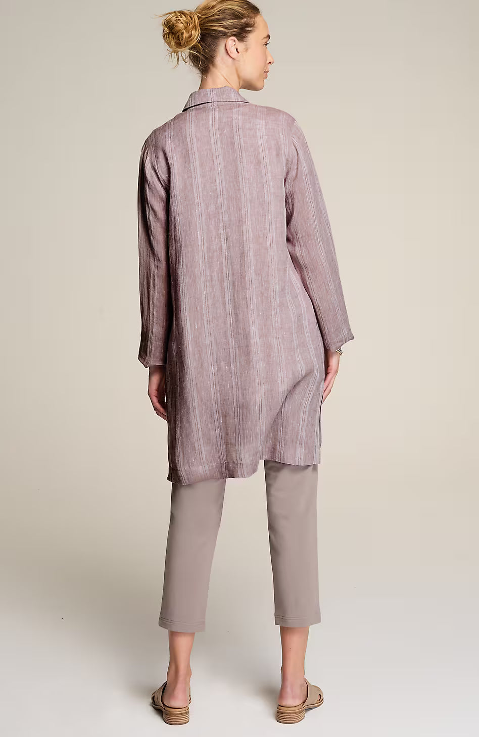 Pure Jill Linen Striped Duster Jacket