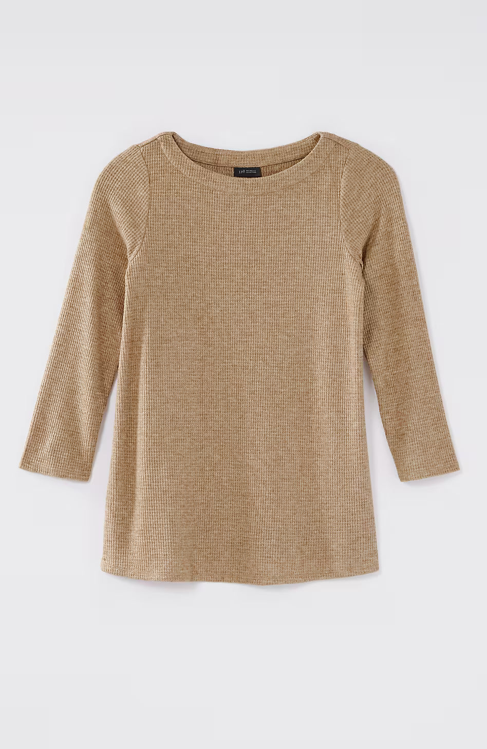 Wearever Waffle-Textured Boat-Neck Top