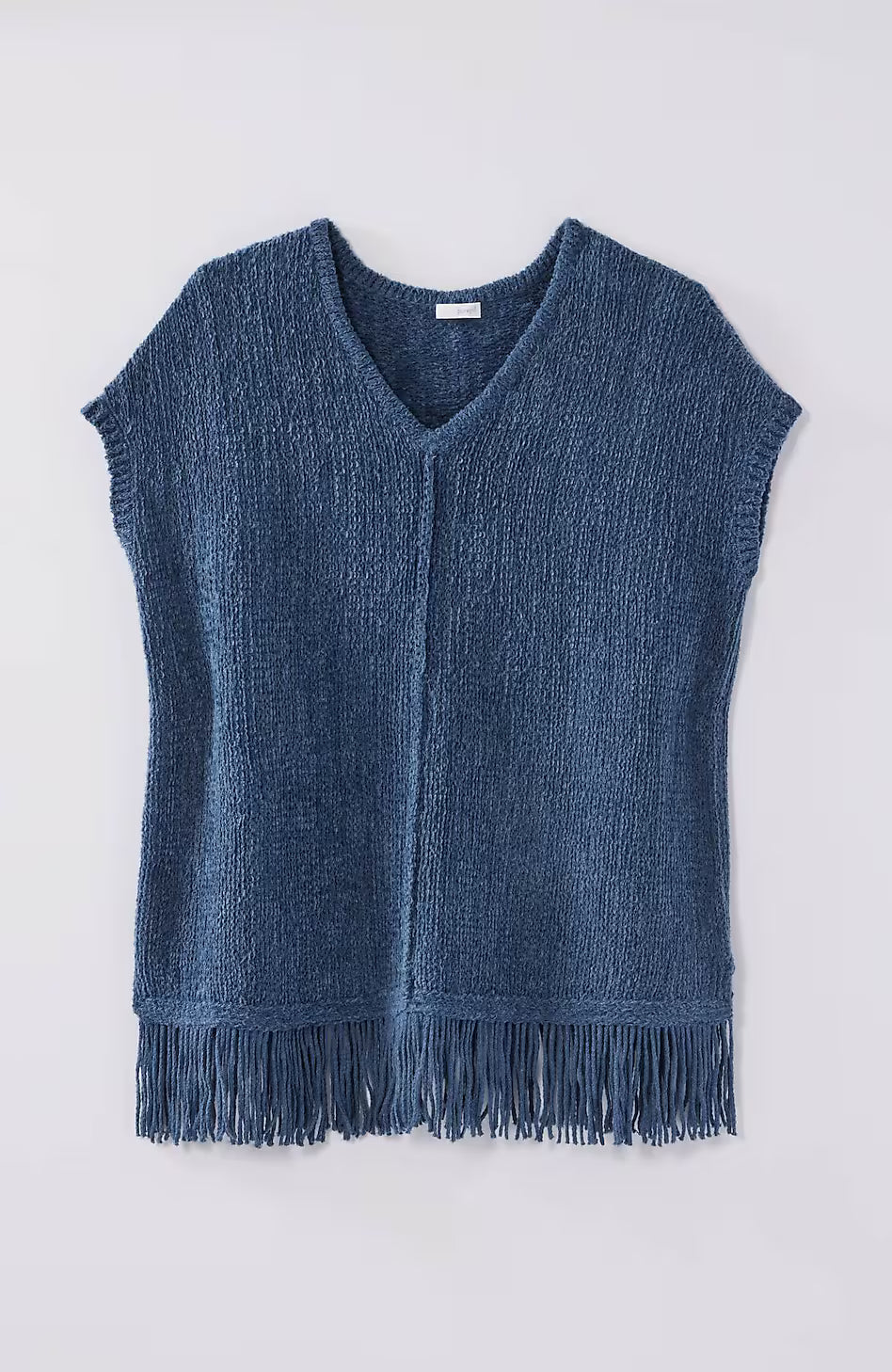 Pure Jill Fringed-Hem V-Neck Sweater