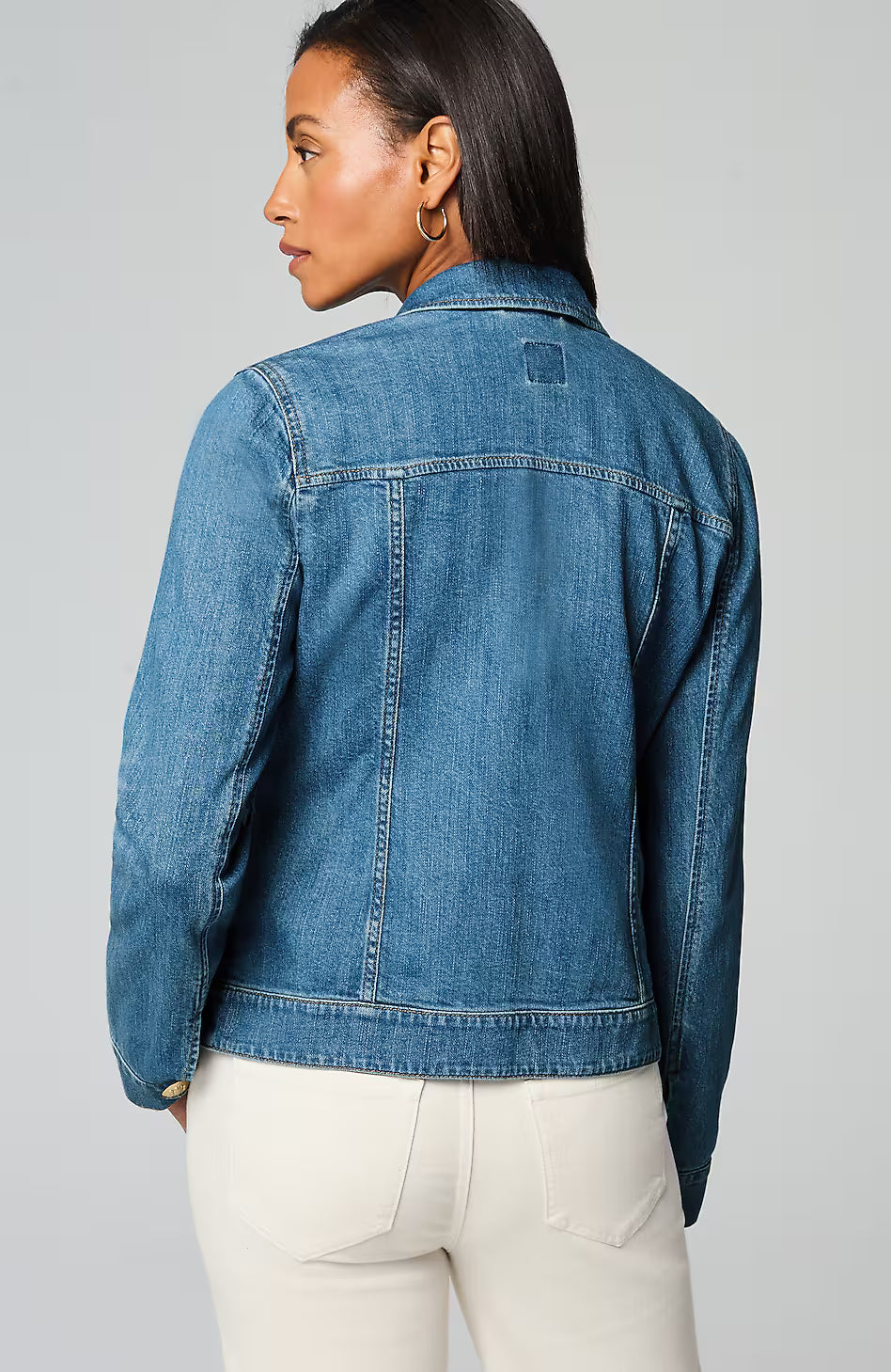 Button-Front Denim Jacket