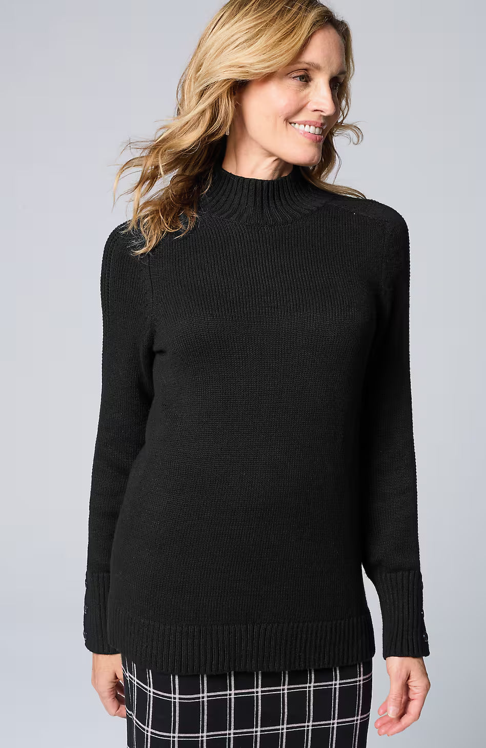 Wearever Button-Cuffed Sweater