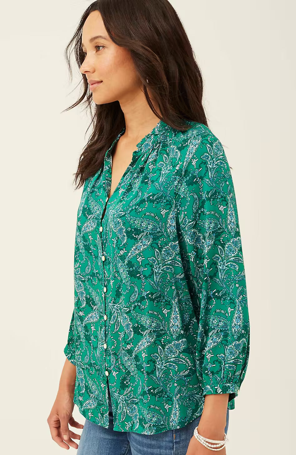 Ruffled Satin Top