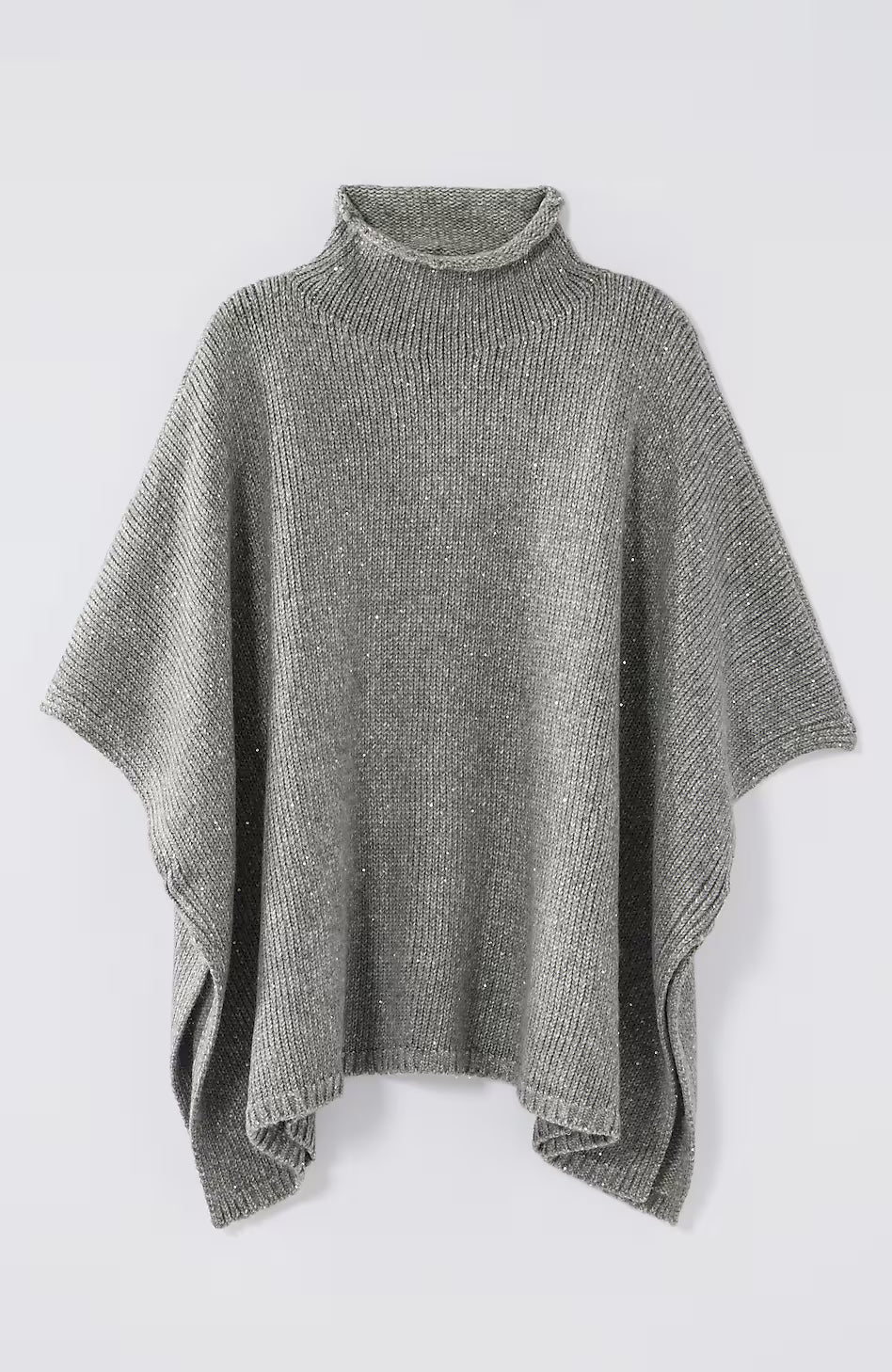 Sequin Sweater-Knit Poncho