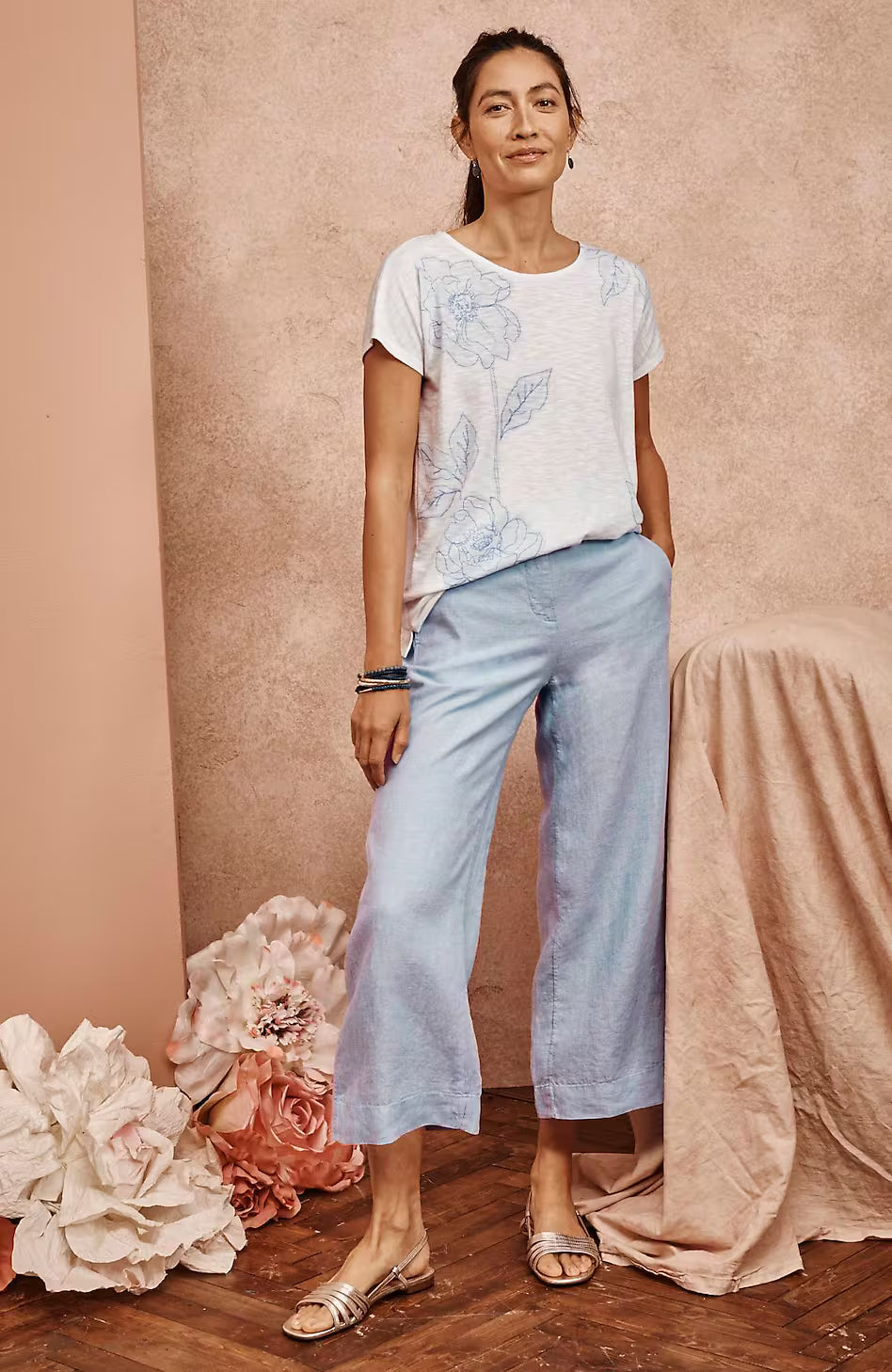 Easy Linen Wide-Leg Crops