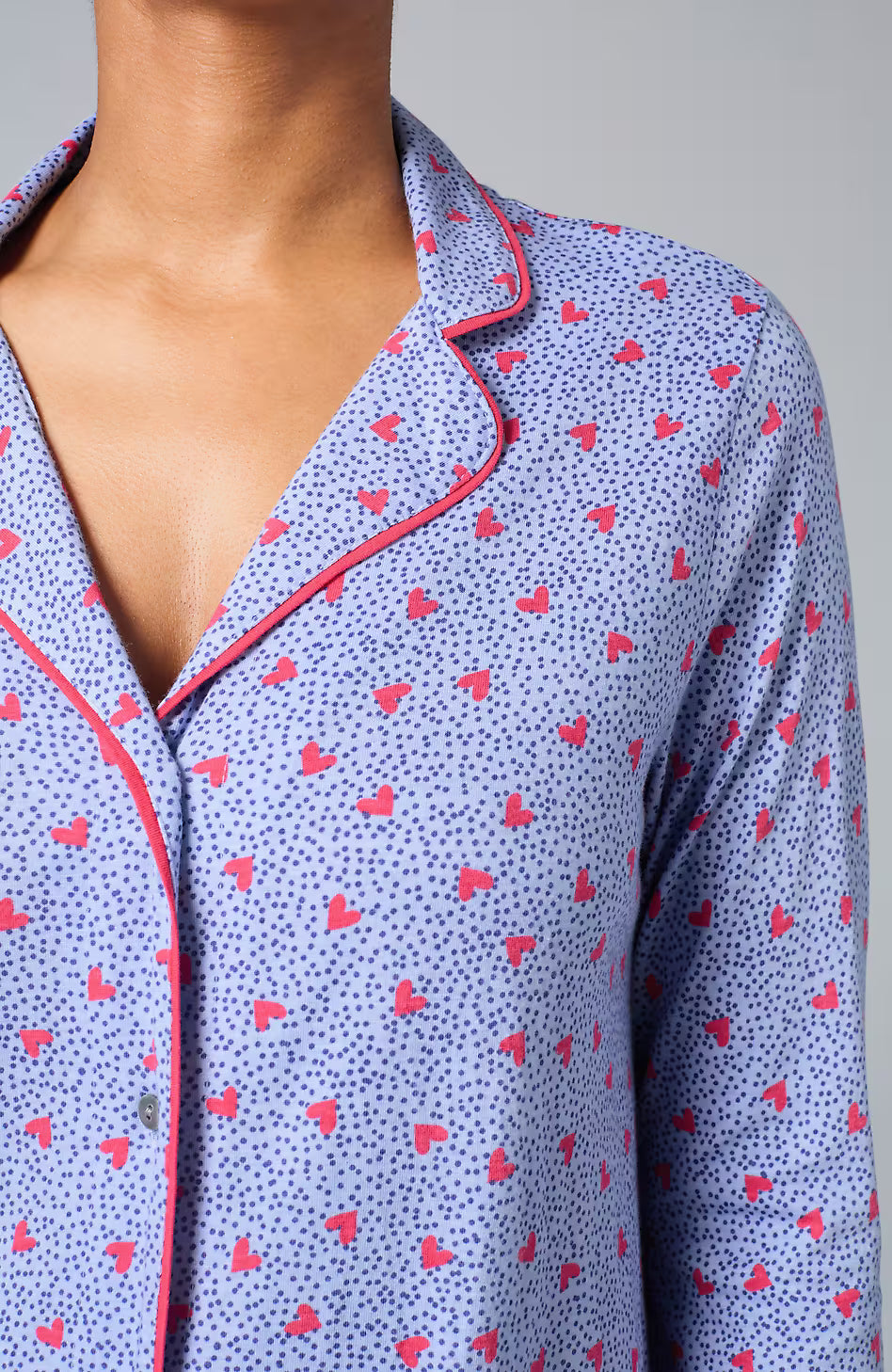 Sleep Ultrasoft Piped Button-Front Shirt