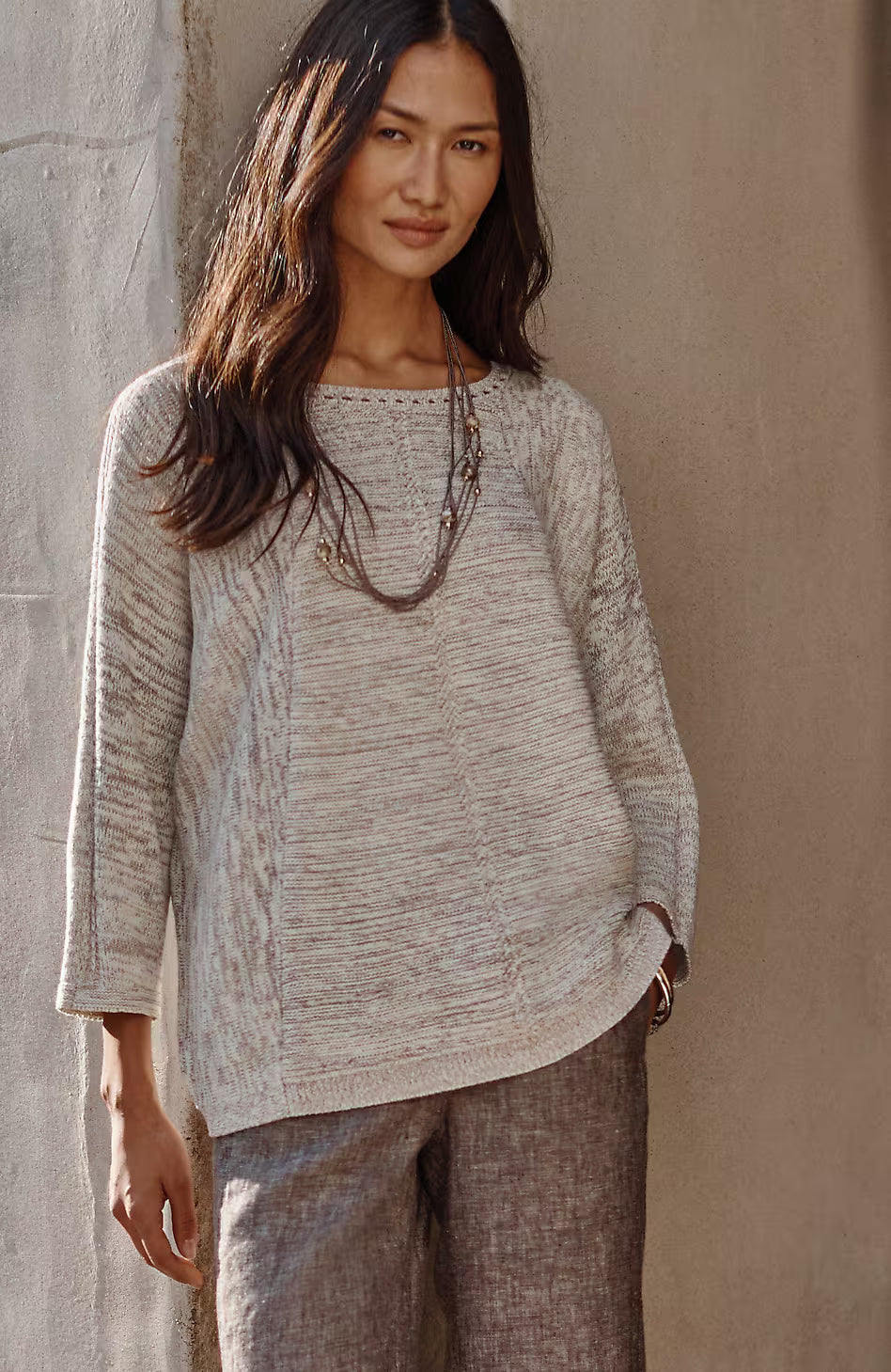 Pure Jill Textured Space-Dyed Sweater