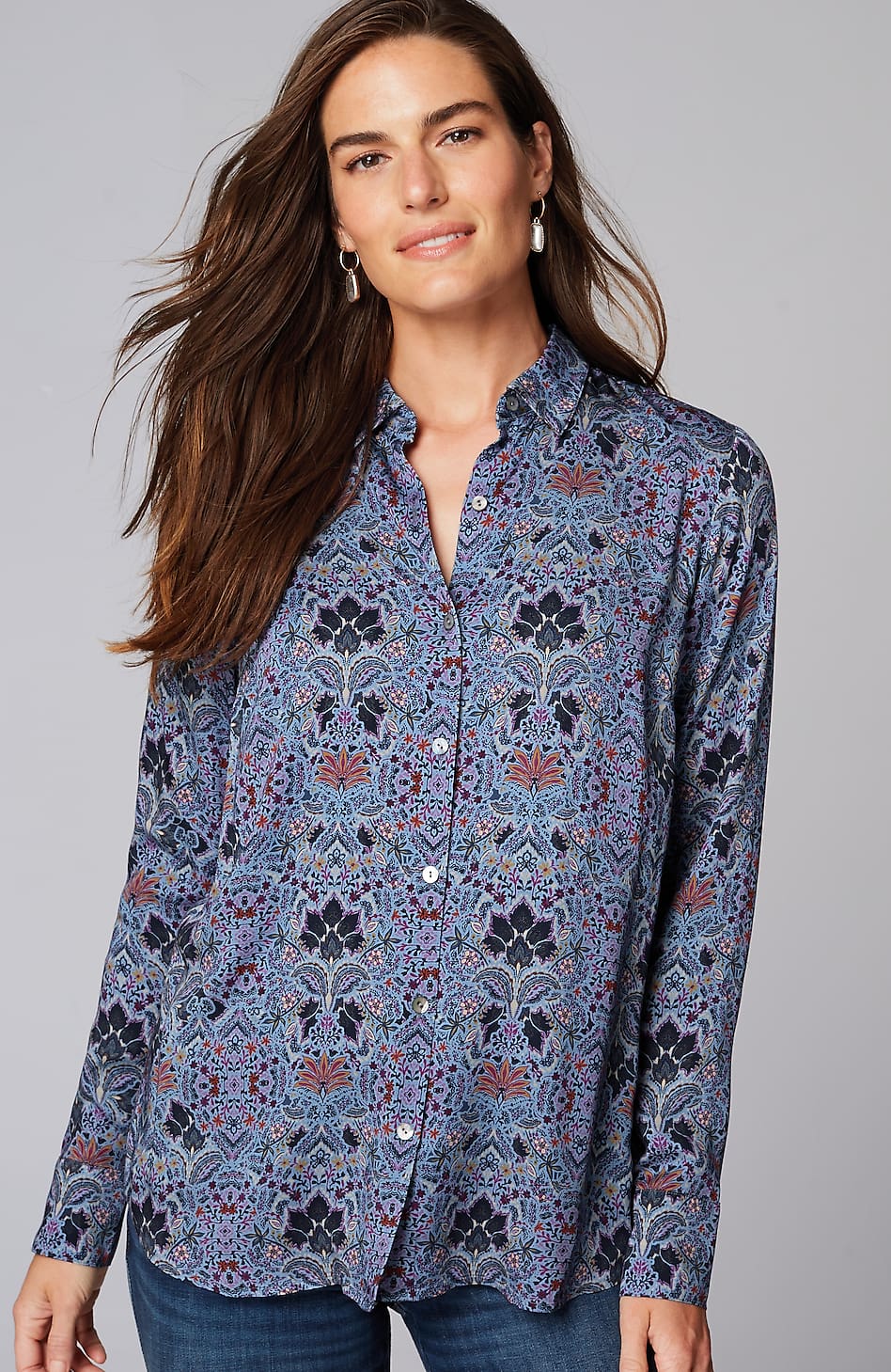 Satin A-Line Shirt