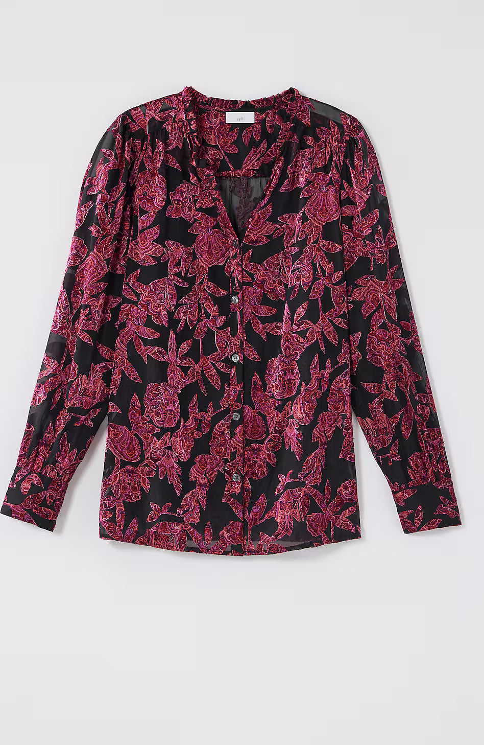 Ruffled Burnout Top