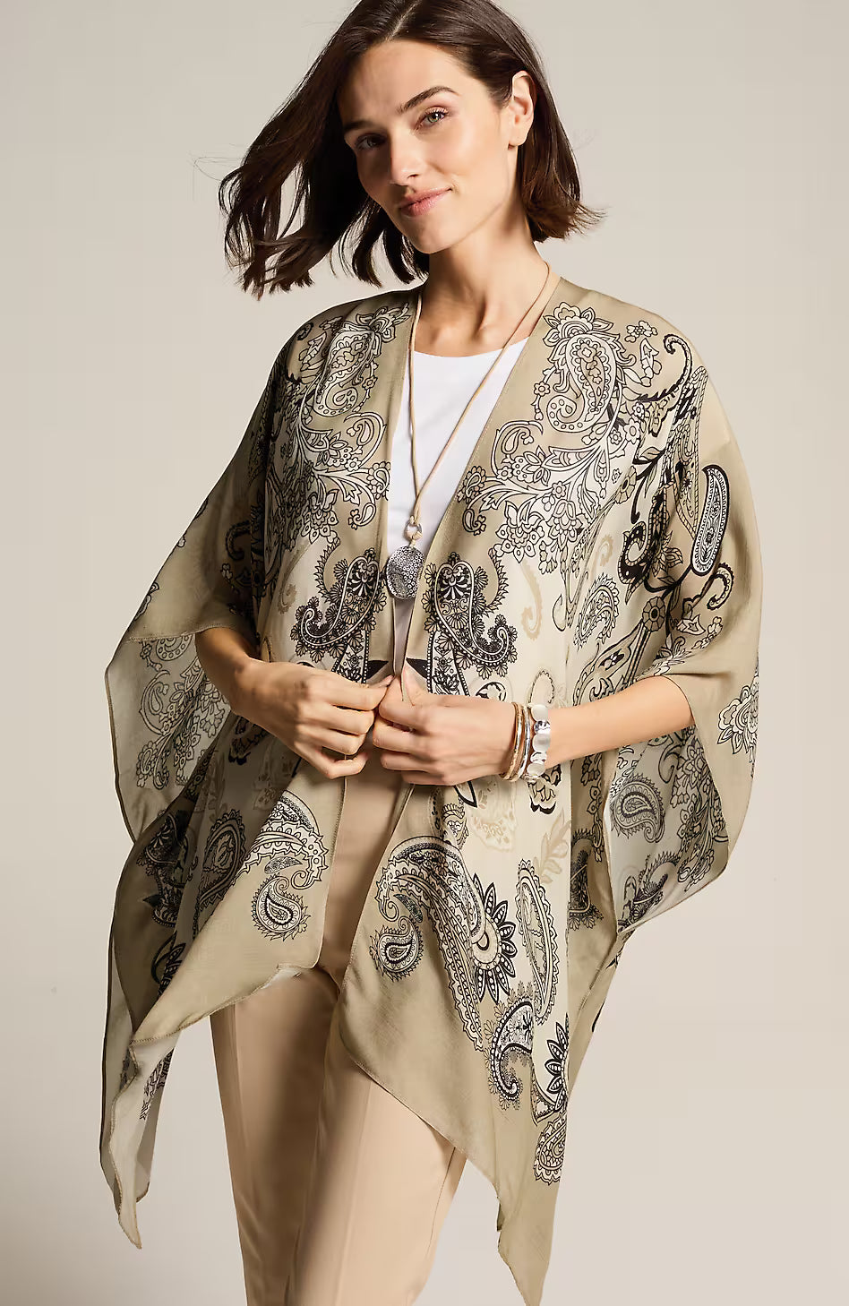 Lightweight Paisley Ruana