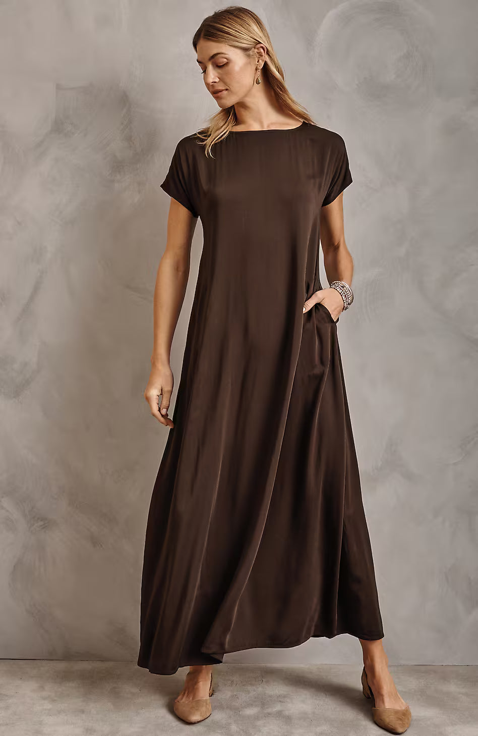Pure Jill Ecovero™ Satin Maxi Dress