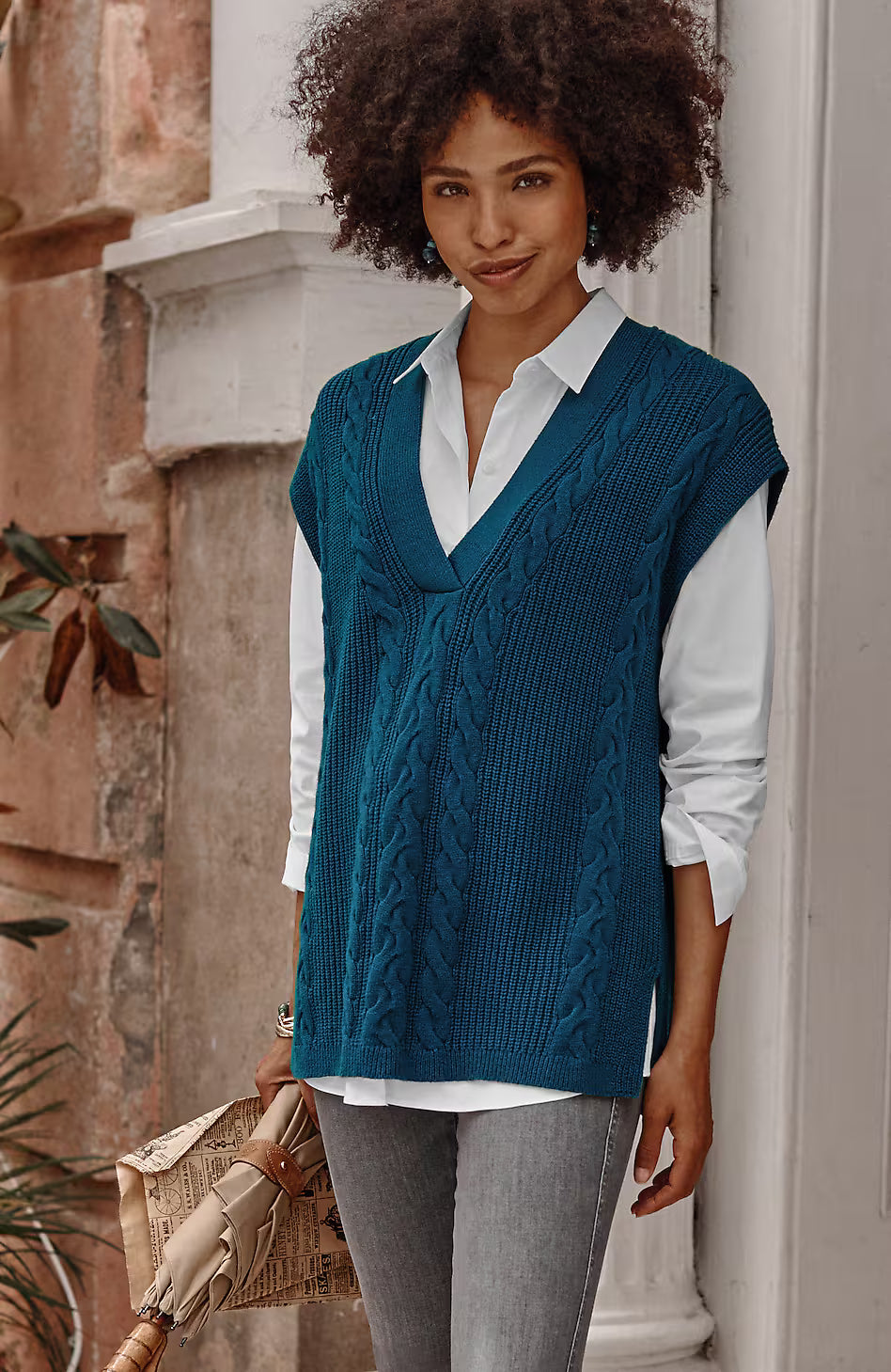 V-Neck Cable Vest