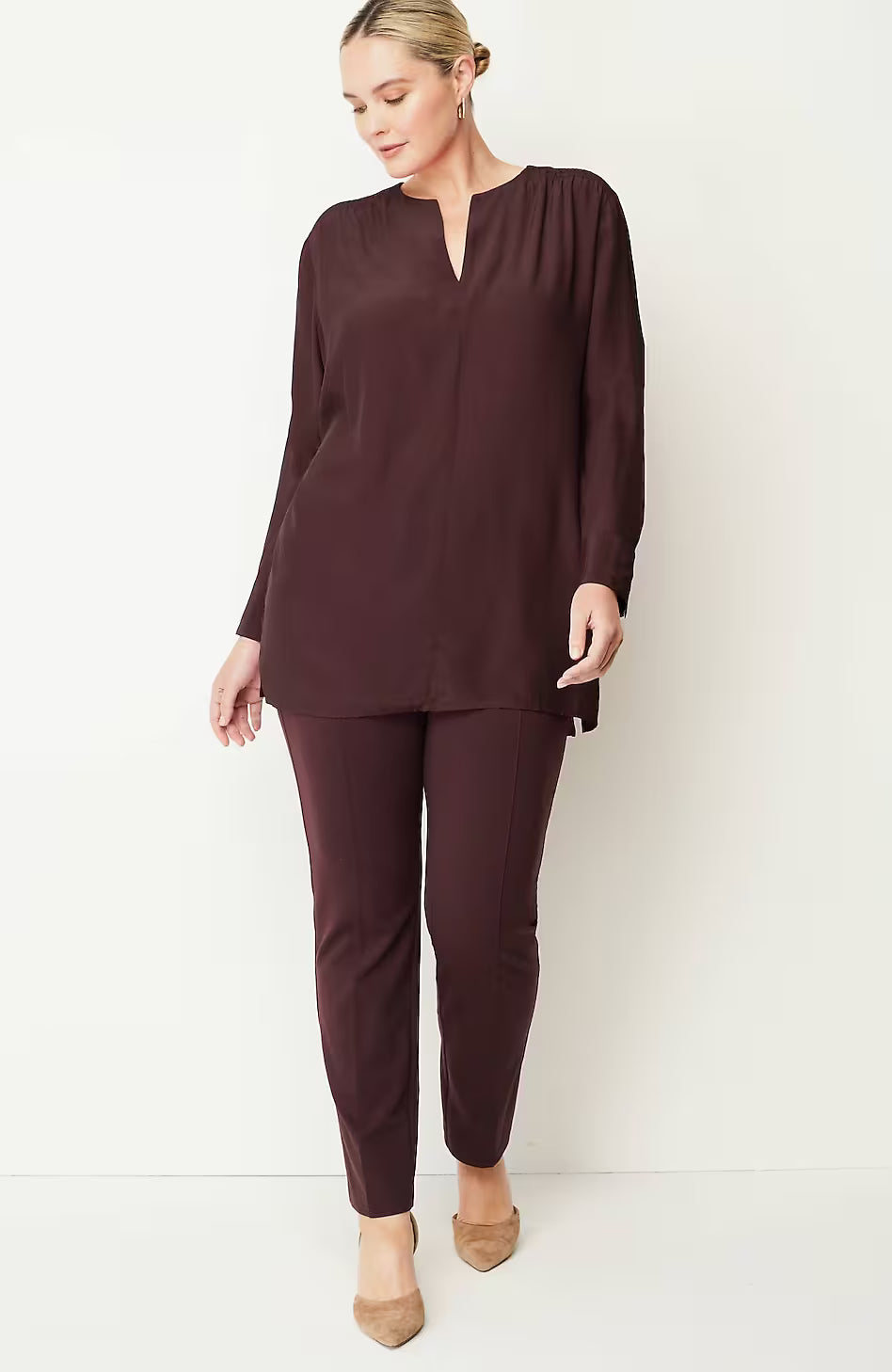 Smocked Split-Neck Tunic