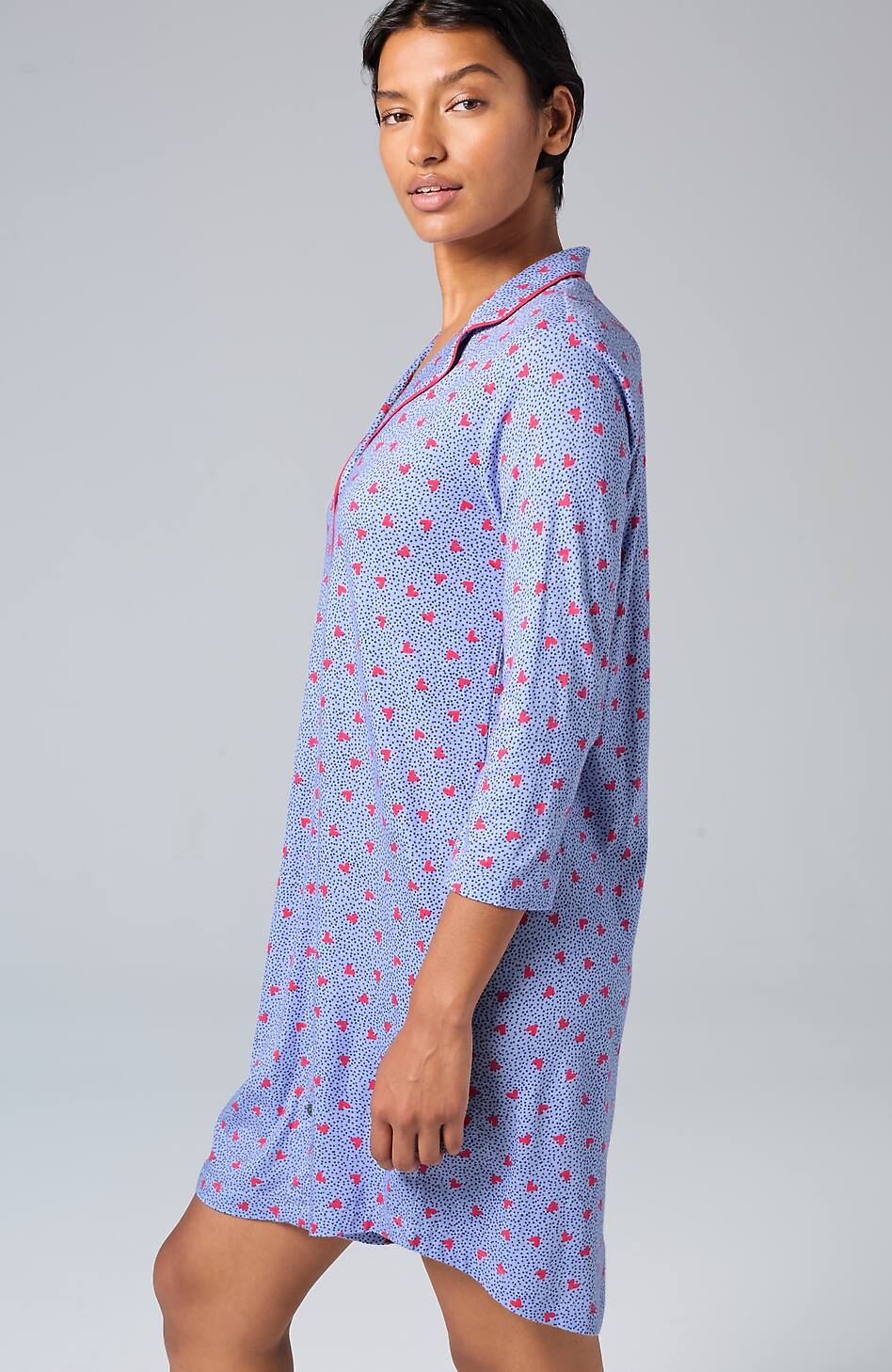 Sleep Ultrasoft Piped Button-Front Shirt