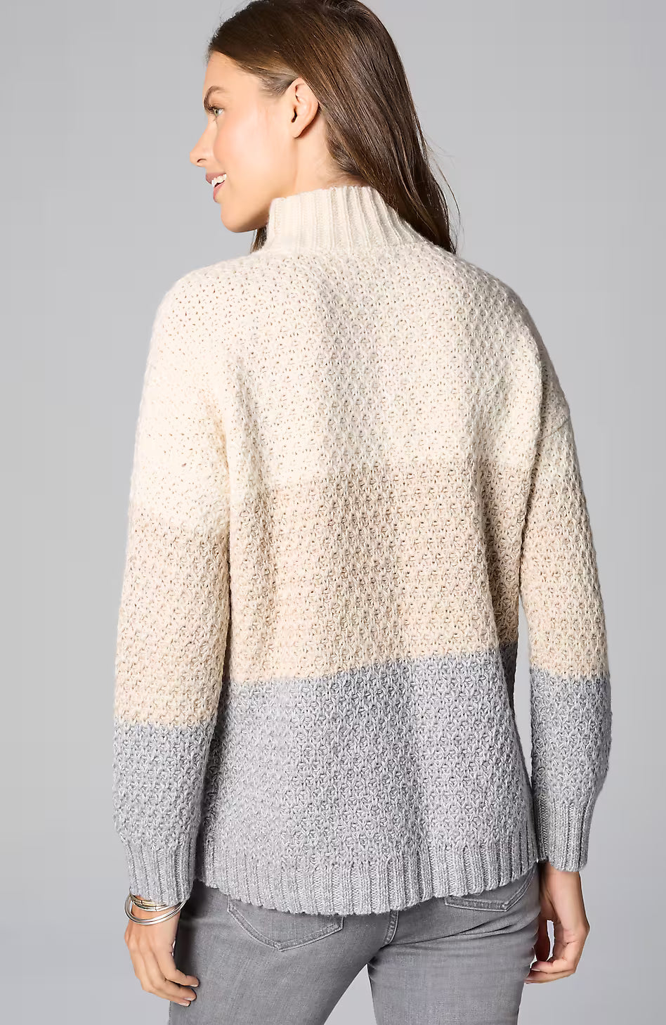 Textured Color-Block Sweater